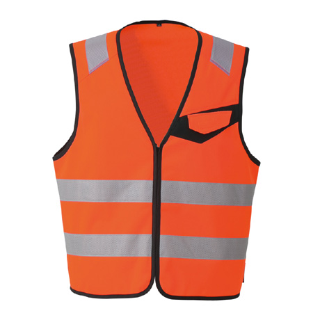 高視認性安全ベスト（ファスナー）【CS2419-COC】 12.オレンジ