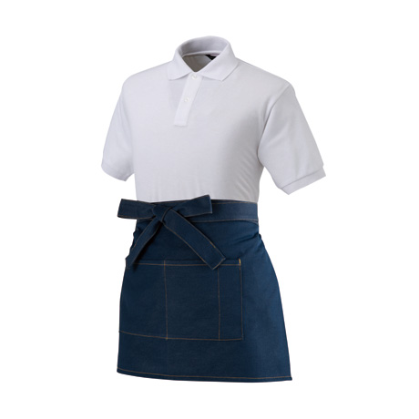 デニムショートエプロン【CW5050-ALT】 1.インディゴブルー