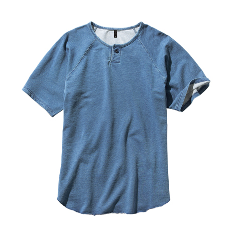 ヘンリーネックTシャツ【D407-NAH】 109.インディゴブルー