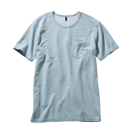 クルーネックTシャツ【D408-NAH】 116.インディゴブリーチ