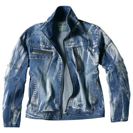 ストレッチデニム長袖ジャンパー インディゴブリーチ 【DG426-KRO】 