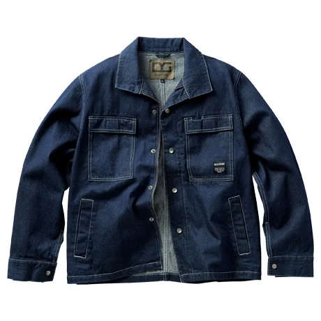 綿100%長袖ジャンパー インディゴ(デニム) 【DG430-KRO】 