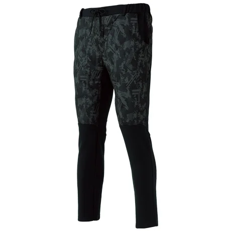 中綿入防寒アクティブパンツ 迷彩ブラック 【DG601-KRO】 