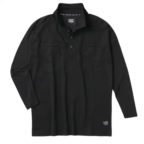 ハイブリッド長袖ポロシャツ ブラック 【DG812-KRO】 