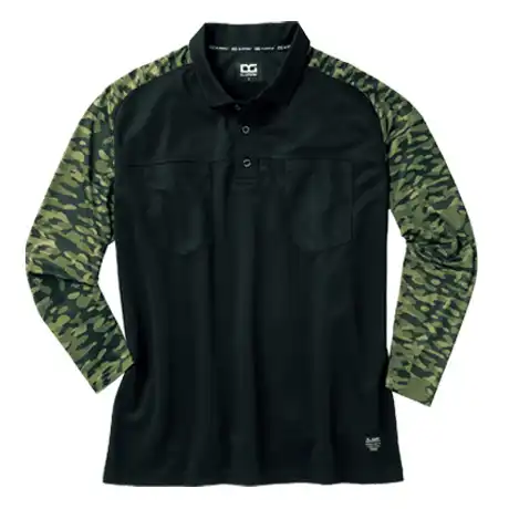 ハイブリッド長袖ポロシャツ 迷彩カーキ 【DG812-KRO】 