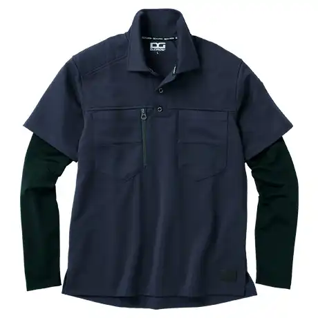 フェイクレイヤードポロシャツ ネイビー 【DG814-KRO】 