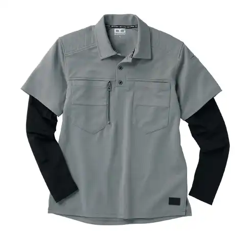 フェイクレイヤードポロシャツ グレー 【DG814-KRO】 