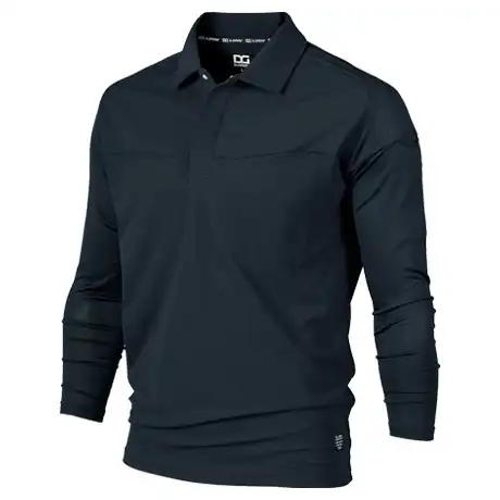 ハイブリッド長袖ポロシャツ ネイビー 【DG818-KRO】 