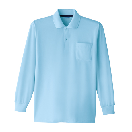 長袖ポロシャツ【E0015-ASC】 8.サックス