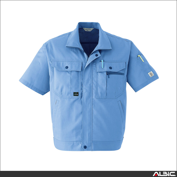 防縮防シワ加工半袖ブルゾン【E020-ASC】 商品写真