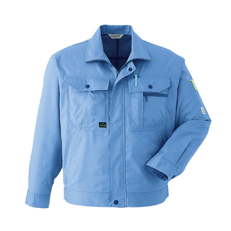 防縮防シワ加工長袖ブルゾン【E021-ASC】 5.ブルー