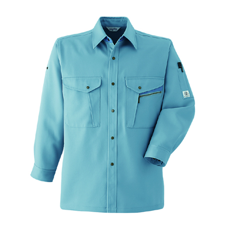 長袖シャツ【E601-ASC】 5.アイスブルー