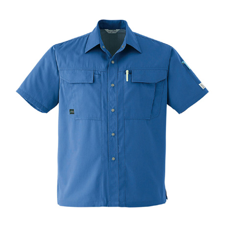 防汚加工半袖シャツ【E6903-ASC】 5.ブルー