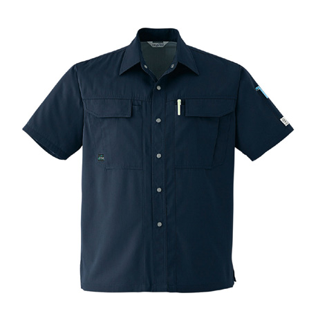 防汚加工半袖シャツ【E6903-ASC】 7.ネイビー