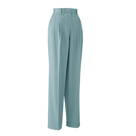 レディースパンツ　ツータック脇シャーリング【E733-ASC】 4.オリーブ