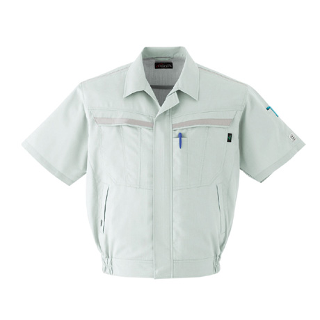 吸汗速乾半袖ブルゾン【E7501-ASC】 3.ストーン