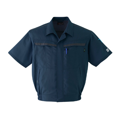 吸汗速乾半袖ブルゾン【E7501-ASC】 7.ネイビー