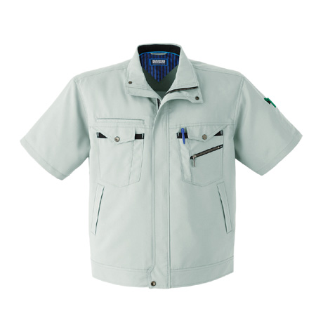 清涼素材半袖ブルゾン【E7601-ASC】 3.ストーン