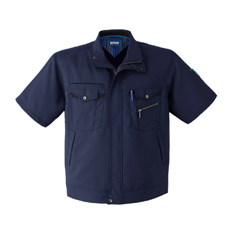 清涼素材半袖ブルゾン【E7601-ASC】 7.ネイビー