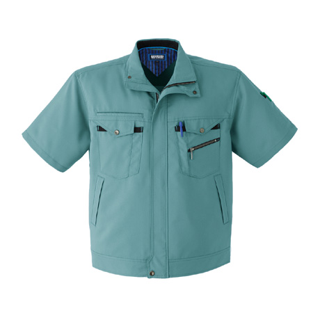 清涼素材半袖ブルゾン【E7601-ASC】 18.モスグリーン