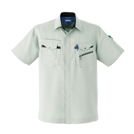 清涼素材半袖シャツ【E7603-ASC】 3.ストーン