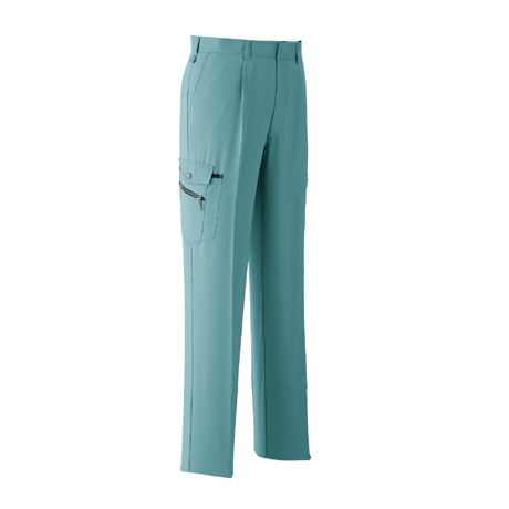清涼素材ワンタックカーゴパンツ【E7606-ASC】 18.モスグリーン