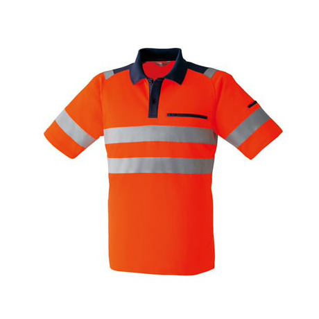 高視認半袖ポロシャツ【E784-ASC】 60.蛍光オレンジ