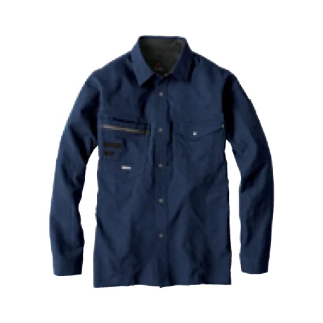 作業服 長袖シャツ ダークネイビー 【EBA6265-BBO】 