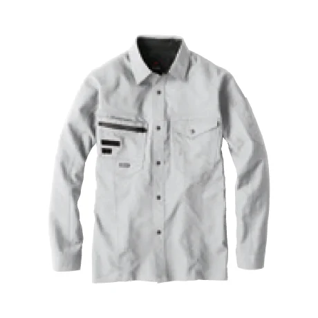 作業服 長袖シャツ シルバーグレー 【EBA6265-BBO】 