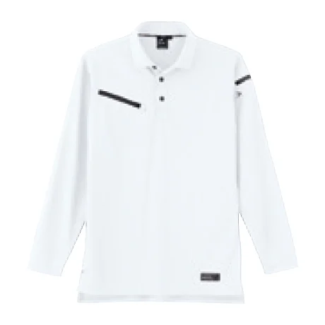 作業服 長袖トリコットシャツ ホワイト 【EBA6555-BBO】 