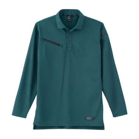 作業服 長袖トリコットシャツ ディープグリーン 【EBA6555-BBO】 