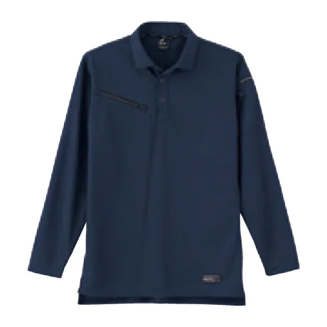 作業服 長袖トリコットシャツ ネイビー 【EBA6555-BBO】 