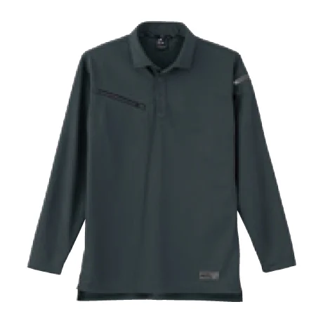 作業服 長袖トリコットシャツ ダークネイビー 【EBA6555-BBO】 