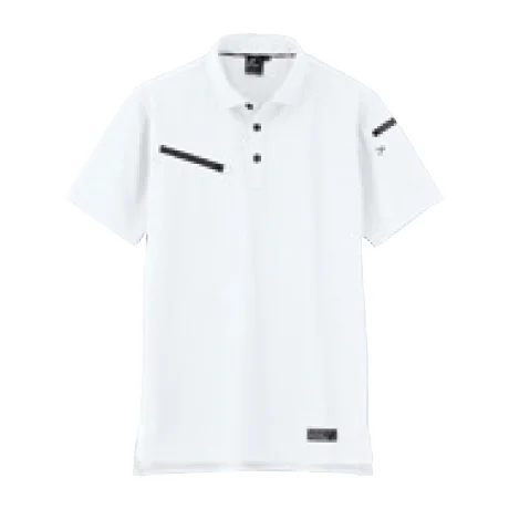 作業服 半袖トリコットシャツ ホワイト 【EBA6556-BBO】 