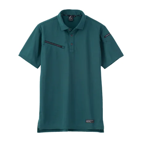 作業服 半袖トリコットシャツ ディープグリーン 【EBA6556-BBO】 
