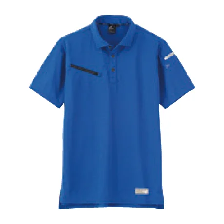 作業服 半袖トリコットシャツ ブルー 【EBA6556-BBO】 