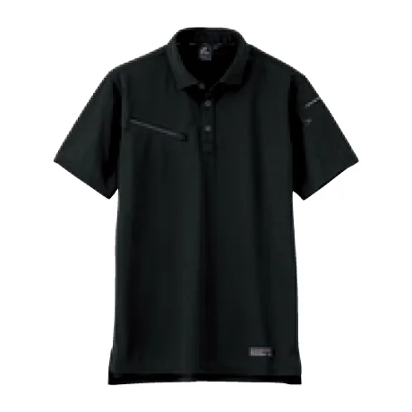 作業服 半袖トリコットシャツ ブラック 【EBA6556-BBO】 