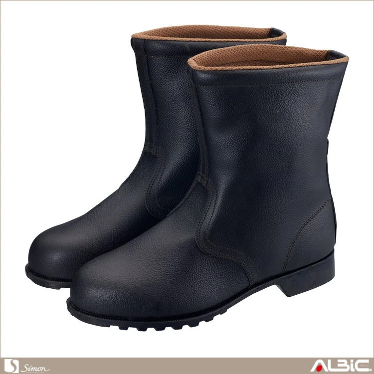 ゴム一層底牛革鋼製先芯長靴タイプ安全靴【FD44-SIM】 商品写真