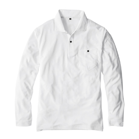 エアーUV軽量長袖ポロシャツ【G1638-COC】 0.ホワイト