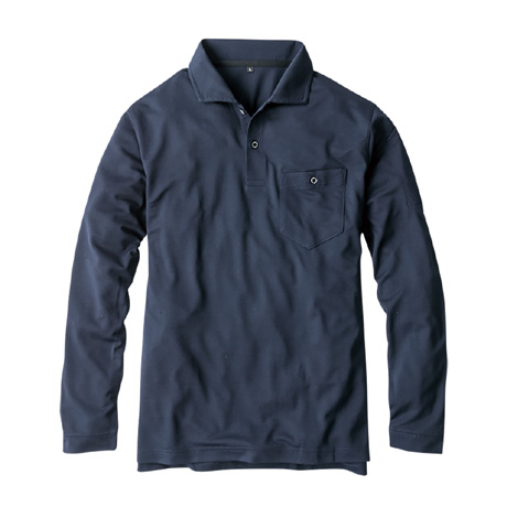 エアーUV軽量長袖ポロシャツ【G1638-COC】 1.ネイビー