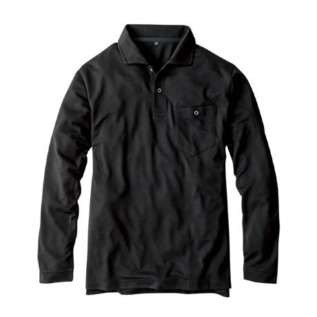 エアーUV軽量長袖ポロシャツ【G1638-COC】 13.ブラック