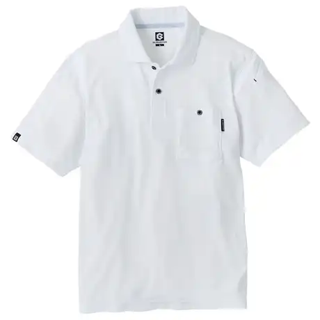 作業服 半袖ポロシャツ ホワイト 【G1687-COC】 