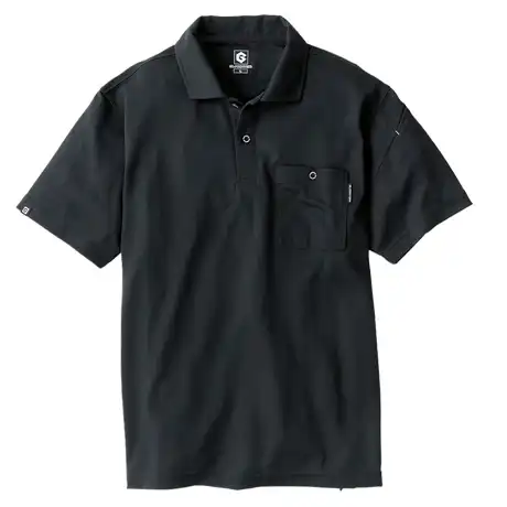 作業服 半袖ポロシャツ ブラック 【G1687-COC】 