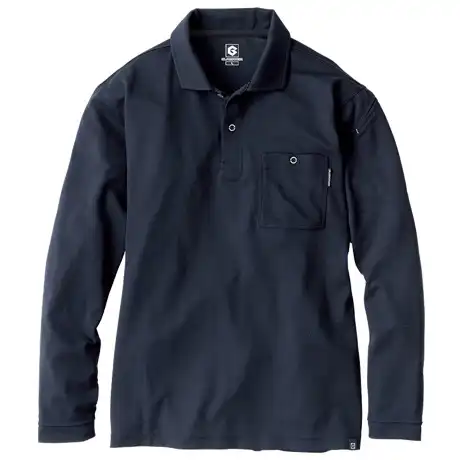 作業服 長袖ポロシャツ ネイビー 【G1688-COC】 