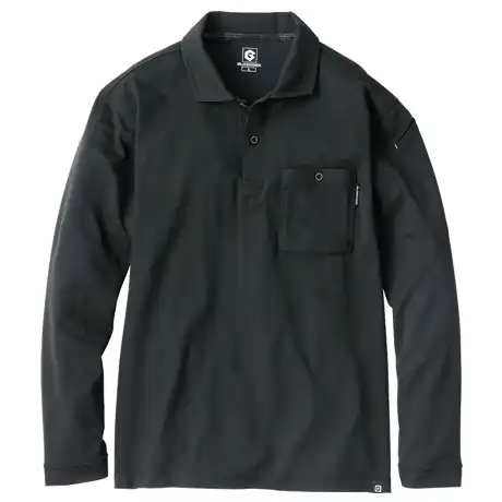 作業服 長袖ポロシャツ ブラック 【G1688-COC】 