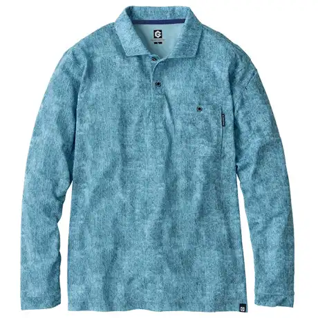 作業服 長袖ポロシャツ ライトインディゴ 【G1688-COC】 