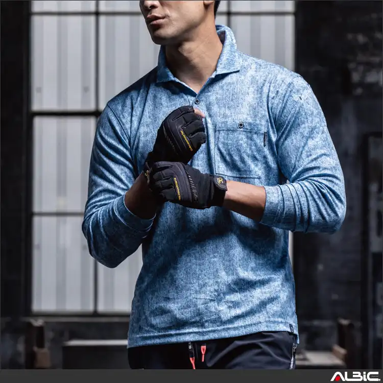 作業用 長袖ポロシャツ【G1688-COC】 着用写真