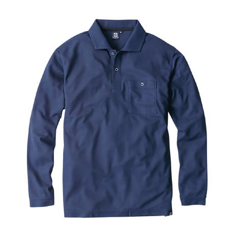 消臭長袖ポロシャツ【G1738-COC】 1.ネイビー