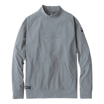 作業服 モックネック長袖Tシャツ グレー 【G7528-COC】 