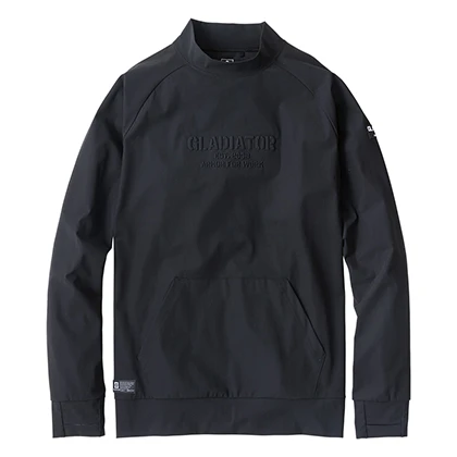 作業服 モックネック長袖Tシャツ ブラック 【G7528-COC】 